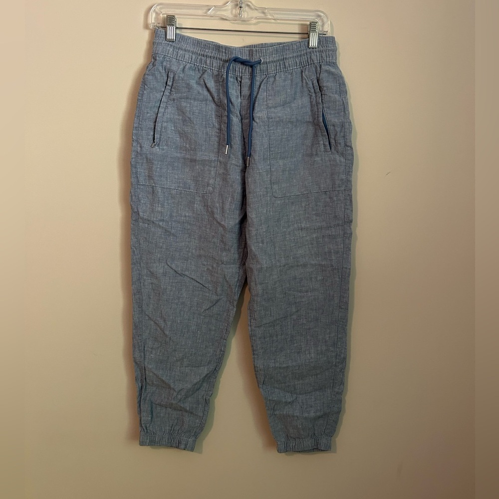 Athleta Retreat Linen Jogger in Blue Size 4 Petite